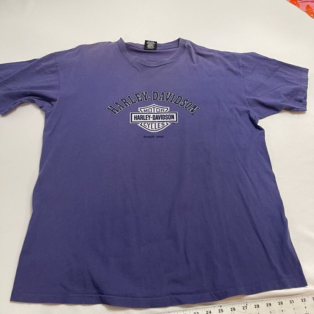 Harley Davidson Purple Single Stitch VTG T-Shirt Size XL
